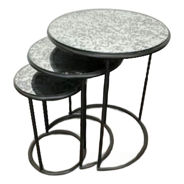 Pottery Barn Mirrored Nesting Tables For Sale