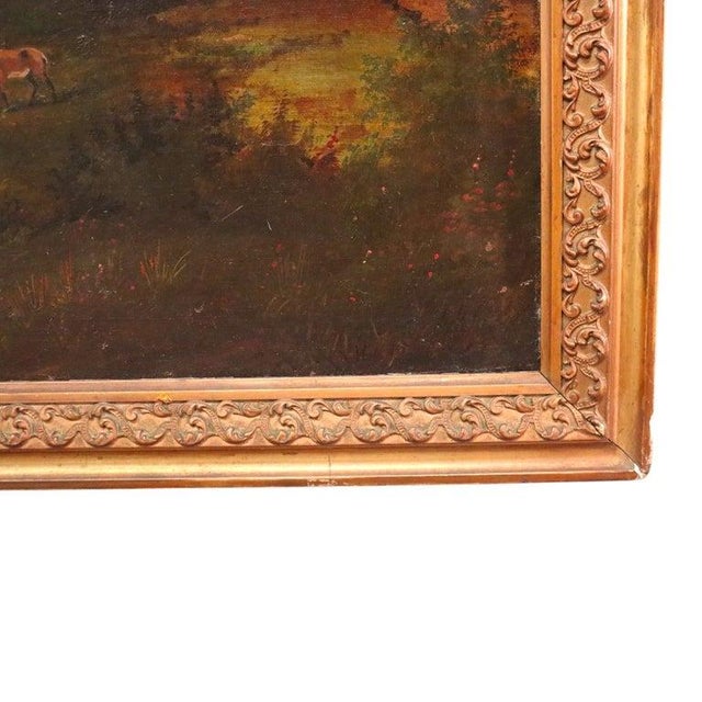 Hudson River School Oil on Canvas Painting of a Mountain Wilderness C1890 For Sale - Image 10 of 13