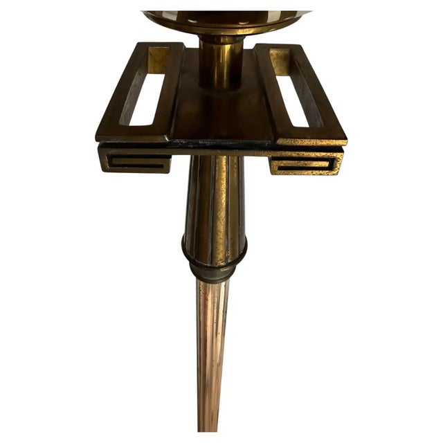 Mid-Century Modern Tommi Parzinger Style Greek Key Brass Floor Lamp, 1960's Mid Century Modern For Sale - Image 3 of 10