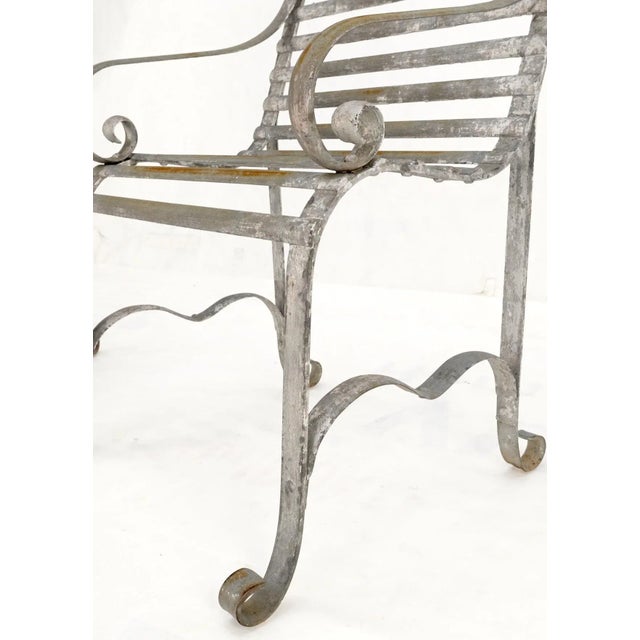 Russell Woodard Heavy Antique Wrought Iron Outdoor Chairs His & Hers - a Pair For Sale - Image 4 of 13