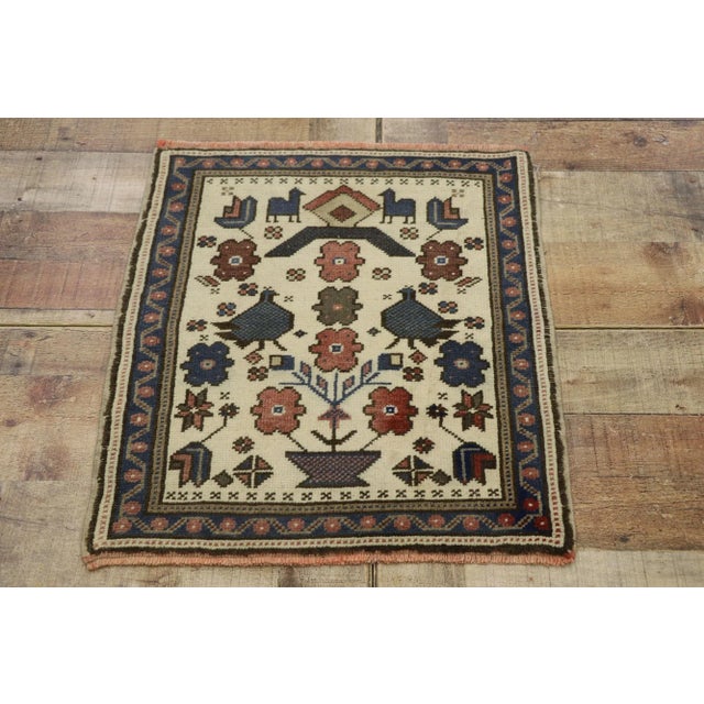 Textile Vintage Square Turkish Oushak Rug - 01'09 X 02'00 For Sale - Image 7 of 8
