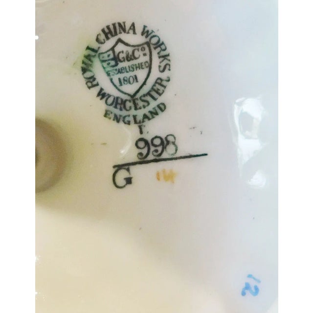 Antique C1896 Royal Worcester England Hand Painted Porcelain Floral Vase For Sale - Image 11 of 12