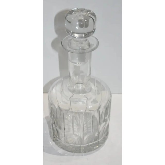 Lead Crystal Decanter With Bourbon Liquor Tag For Sale - Image 4 of 10