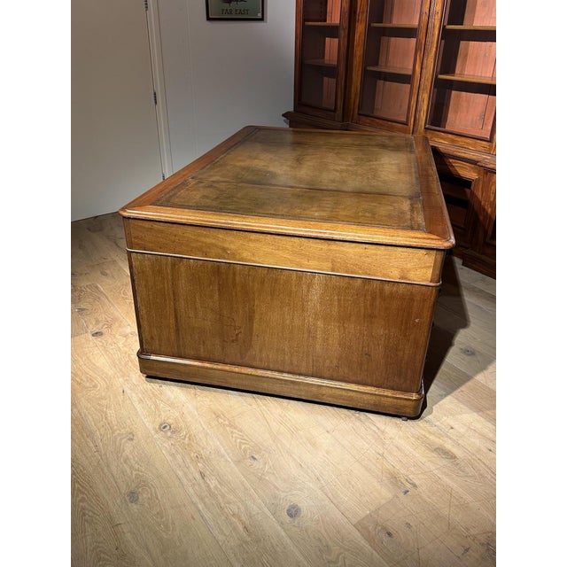 Large Victorian Partners Desk in Mahogany For Sale - Image 4 of 14