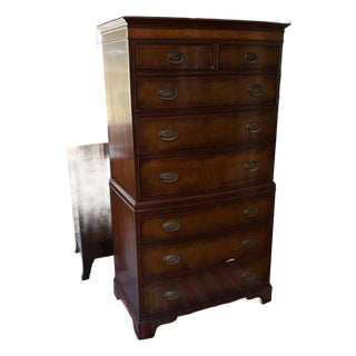 Henredon 1940s/50s Mahogany 8 Drawer Chest on Chest For Sale