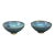 Pair of Blue and Purple Ceramics Bowls For Sale