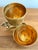 Large and beautiful floral egg box on stand, made of solid brass with painted enamel. Circa 1970s. Please see dimensions...