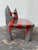 Vintage Gray + Red Painted Mini Bench, CIrca Mid-20th Century For Sale - Image 12 of 14
