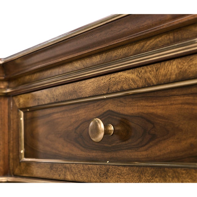 Wood English Traditional Sideboard With Brass Inlay For Sale - Image 7 of 8