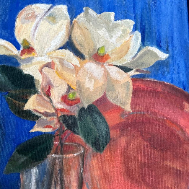1970’s original impressionist magnolia flower still life painting. Measures 12x16/ 14.5x18.5 framed. Check out my shop...
