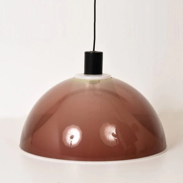 Mid-Century Modern Mid-Century Italian Modern Brown Acrylic Glass Pendant from Stilux, 1960s For Sale - Image 3 of 6
