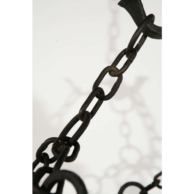 Metal Early 20th Century 6 Arm French Iron Ceiling Chandelier For Sale - Image 7 of 10