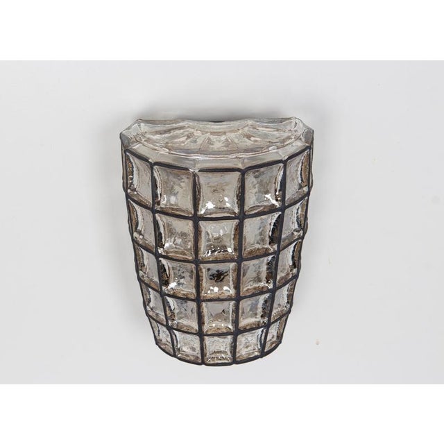 1960s Wall Lights in Iron & Glass attributed to Limburg, Germany, 1960s, Set of 2 For Sale - Image 5 of 11