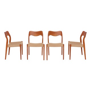 Vintage Teak Dining Chairs by Niels Otto Møller for J.L. Møllers, Set of 4 For Sale