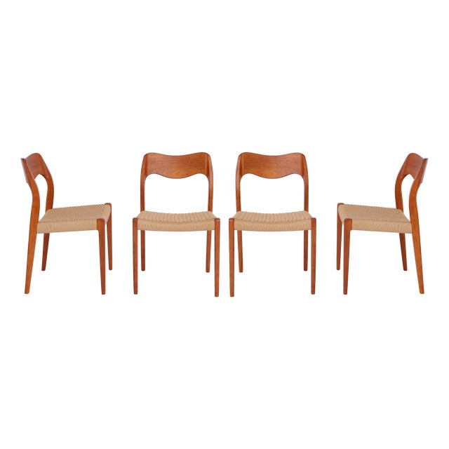 Vintage Teak Dining Chairs by Niels Otto Møller for J.L. Møllers, Set of 4 For Sale