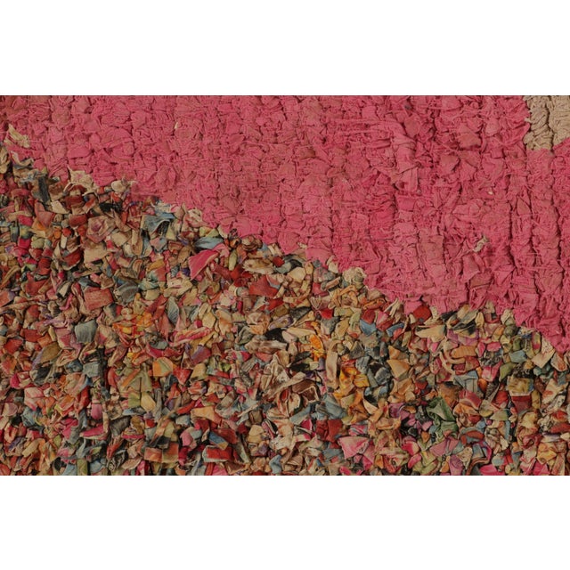 1950s Vintage Mid-Century Moroccan Berber Runner With Pink Lozenges For Sale - Image 5 of 9
