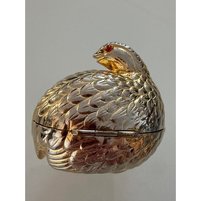 Signed Judith Leiber 1980's Resting Quail Pill Box For Sale - Image 10 of 12