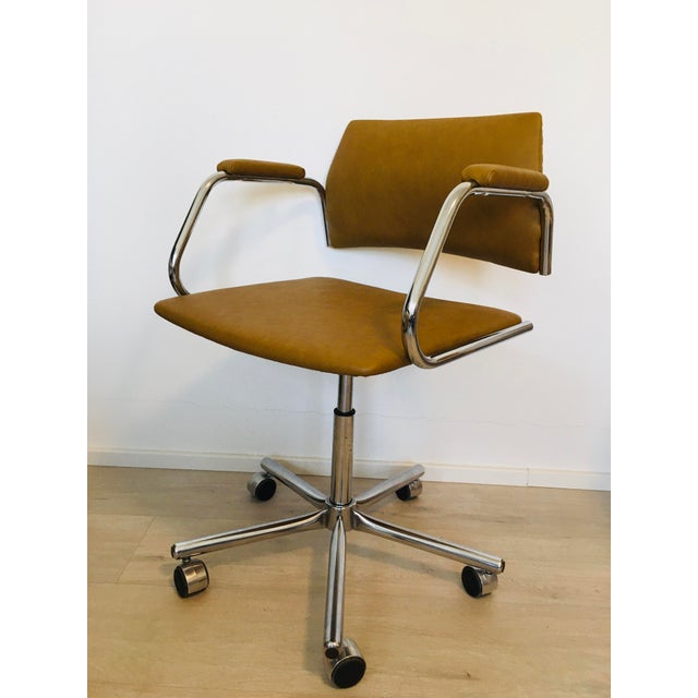Vintage Mustard Office Desk Chair by Kovona, 1970s For Sale - Image 11 of 11