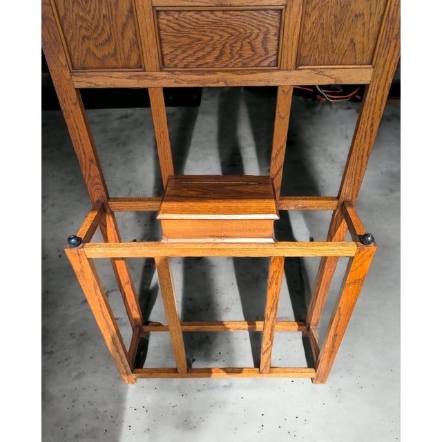 Antique Douglas Fir Arts and Crafts Mission Style Hall Tree For Sale In Louisville - Image 6 of 11