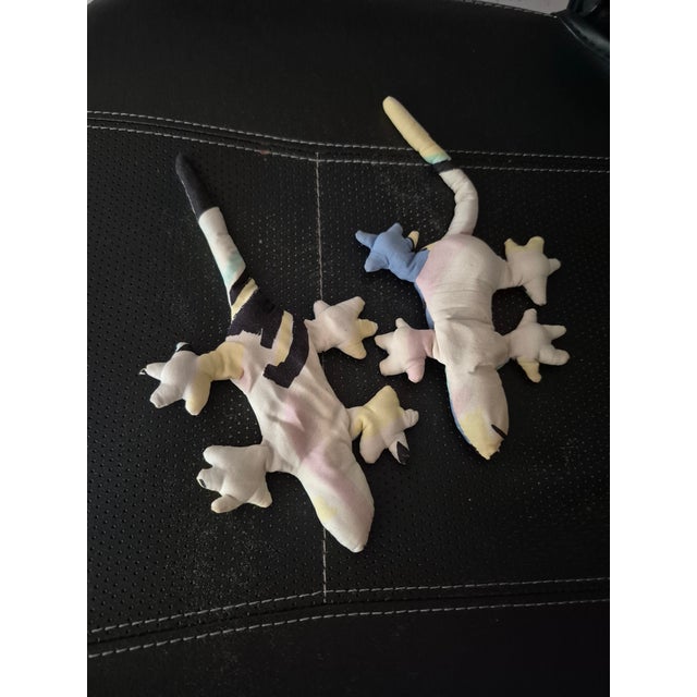 Hand Crafted Textile Treasures- Pair of 1990 Geckos For Sale - Image 12 of 18