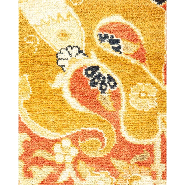 Contemporary Vintage Traditional Hand Knotted Wool Area Rug, Orange - 8'2" X 9'8" For Sale - Image 3 of 9