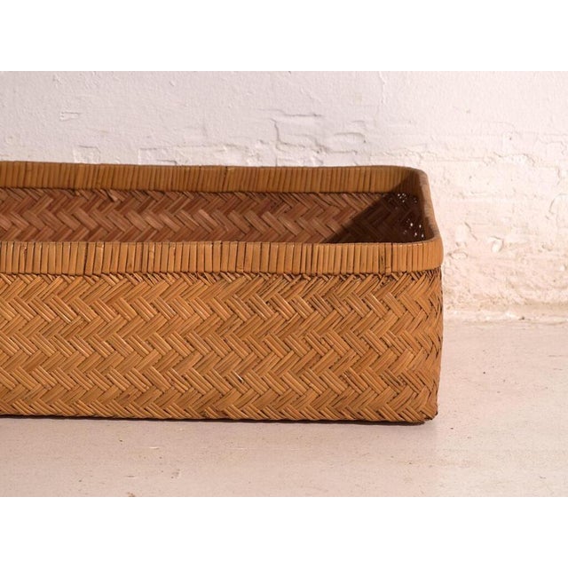Antique Japanese Box in Woven Bamboo, Japan, 1950 For Sale - Image 6 of 11