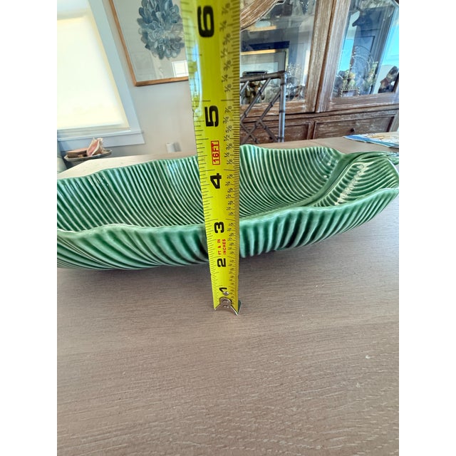 Large Vintage Bordallo Pinheiro Leaf Bowl For Sale In Jacksonville, FL - Image 6 of 12