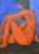 Contemporary Angela Lyle "Neon Nude" Mixed Media Painting on Paper 2001 For Sale - Image 3 of 3