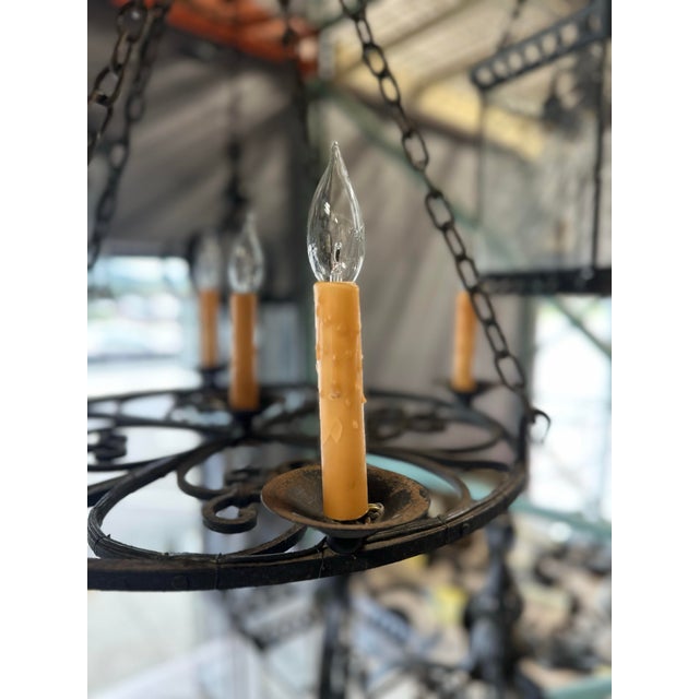 Mid 20th Century Spanish Colonial Pendant With 5 Lights For Sale - Image 9 of 10