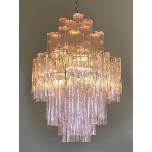Pink Tronchi Murano Glass Chandelier by Simoeng for Simoeng, in Exhibition Piece conditions. Designed 1920 to 1949 Up to...