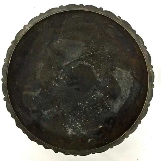 Metal Antique Chinese Covered Brass Bowl For Sale - Image 7 of 12