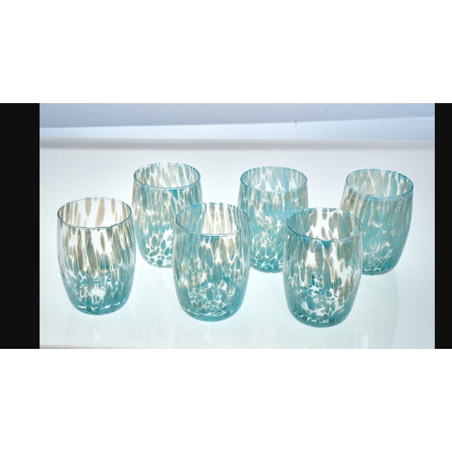 Blue Capri Glasses by Mariana Iskra, Set of 6 For Sale - Image 8 of 8