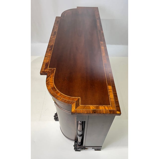 Hickory Chair Furniture Company Late 20th Century Hickory Chair Federal Style Flame Mahogany & Inlaid Sideboard With Carved Paw Feet For Sale - Image 4 of 18