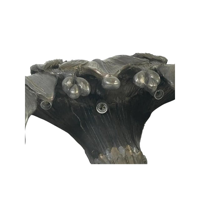 Mid-Century Modern Mid 20th Century Monumental Palm Tree Floor Sconce Attributed to Maison Jansen For Sale - Image 3 of 5