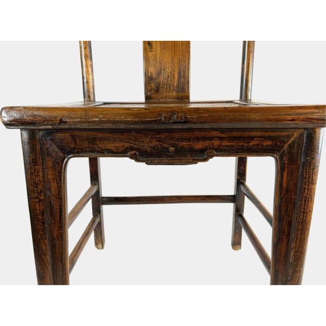 Brown Chinese Antique Ming Dynasty Style High Back Chair For Sale - Image 8 of 13