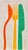 These pop art dinner napkins feature a bold, minimalist mid-century modern graphic of a flatware setting-an orange spoon...