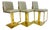 Set of 3 Lisa Taylor “Lobby” Brass Swivel Counter Stools, Usa For Sale