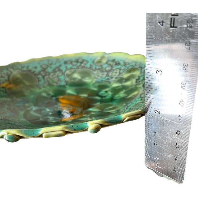 Kyle Kreigh Signed Crystalline Glaze Art Porcelain Pottery Bowl With Sculptural Beaded Rim For Sale - Image 11 of 11