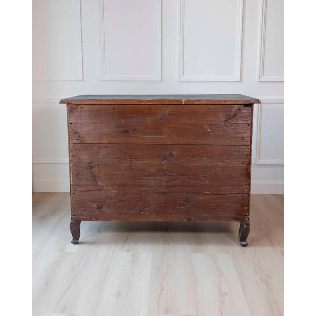 Black Swedish 18th Century Writing Desk Commode with Original Brass Hardware, c.1760 For Sale - Image 8 of 10