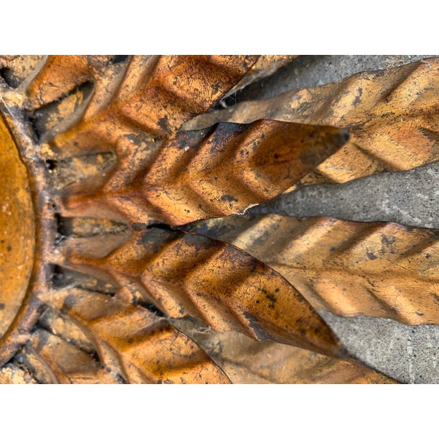 Midcentury Sunburst Ceiling Fixture With Glass Tulip For Sale - Image 10 of 12