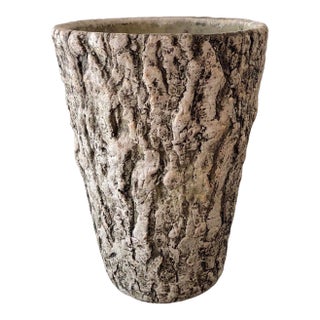 1960s French Faux Bois Porcelain Planter or Cachepot For Sale