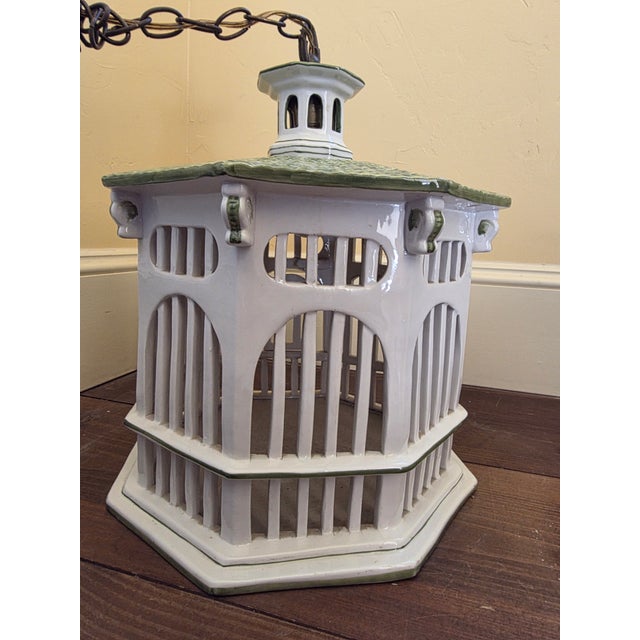 Italian Italian Ceramic Birdcage Lantern For Sale - Image 3 of 8