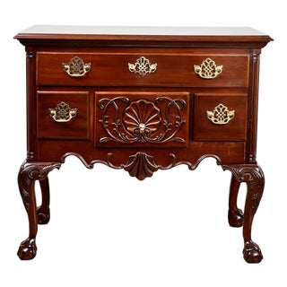 Vintage Solid Mahogany Chippendale Style Lowboy by Councill Craftsmen For Sale