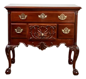 Vintage Solid Mahogany Chippendale Style Lowboy by Councill Craftsmen