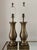 A fabulous pair of heavy bronze table lamps by Visual Comfort offer classic, yet modern style. Felt bottoms. Harps and...