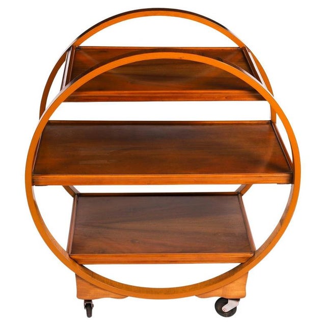 Antique 20th Century Art Deco Figured Walnut Serving Trolley, 1920s For Sale - Image 12 of 12