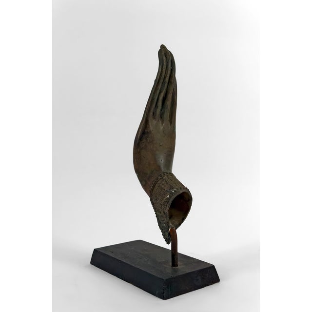 Thai Artist, Buddha Hand Mounted on Base, 20th Century, Bronze For Sale - Image 6 of 9