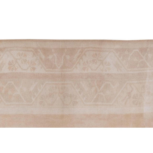 Mid-Century Modern Vintage Turkish Oushak Rug With Pastel Color 5'4'' X 8'4'' For Sale - Image 3 of 11