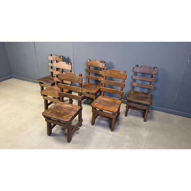 Vintage Brutalist Dining Chairs, 1960s, Set of 6 For Sale - Image 9 of 14