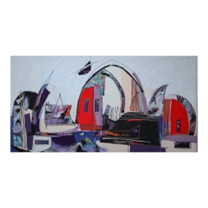 Monumental Jewish Fiber Art Wall Hanging by Smadar Lavine